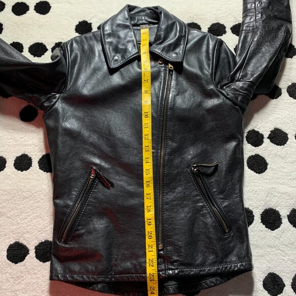Vintage 90s Black Leather Motorcycle Biker Moto Jacket - Picture 14 of 16
